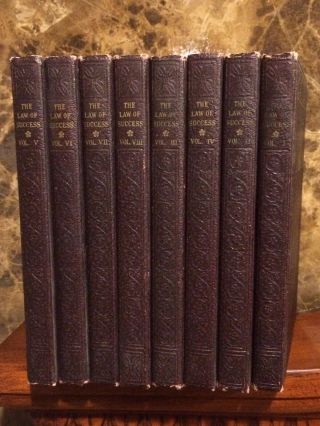 Napoleon Hill / The Law Of Success 1937 (signed On Book) Complete 8 Book Set.