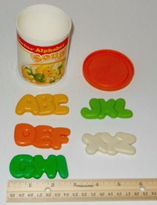 Vintage Fisher Price Fun With Food Alphabet 7 Pc Soup With Container 1987