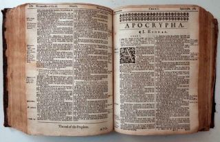 1634 Quarto KING JAMES HOLY BIBLE Old Testament Apocrypha Black - Letter 12