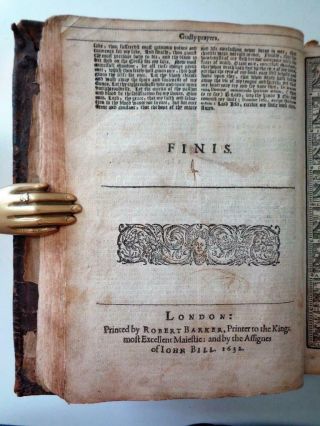 1634 Quarto KING JAMES HOLY BIBLE Old Testament Apocrypha Black - Letter 8