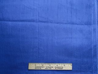 Vintage Cotton Fabric Solid Royal Blue Fabric 36w 1.  5yds