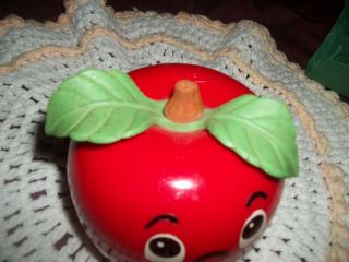 FISHER PRICE Vintage 1972 Fisher Price HAPPY APPLE Roly Poly Musical Chime 3 2