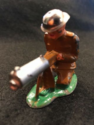 VINTAGE BARCLAY/MANOIL LEAD TOY SOLDIER WITH SILVER MACHINE GUN 3