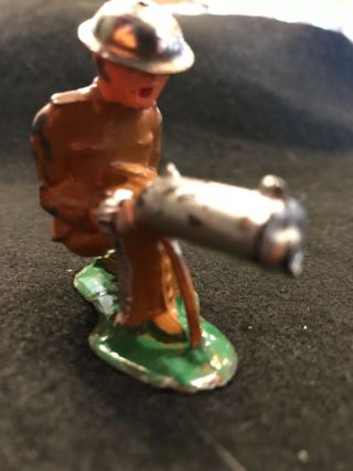 VINTAGE BARCLAY/MANOIL LEAD TOY SOLDIER WITH SILVER MACHINE GUN 4