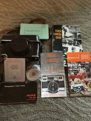 Vintage Fujica 35ee Camera With Case And Paperwork