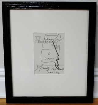 Andy Warhol Twice Signed " Soup Can " Drawing,  Framed W.  Spence Loa/coa