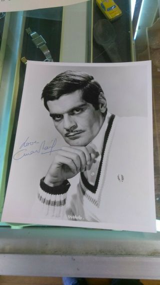Beautifully Vintage Hand Signed Omar Sharif Autograph On 8x10 Photo