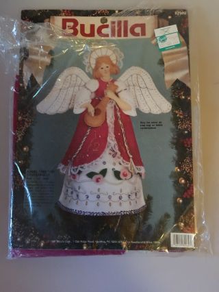 Vintage Christmas 1991 Bucilla Angel Treetop/tabletop Centerpiece Felt Kit