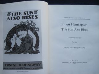THE SUN ALSO RISES - ERNEST HEMINGWAY - FACSIMILE OF THE MANUSCRIPT 3