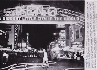 Reno Nevada Biggest Little City In The World Classic Vintage 1962 Photo