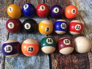 Vintage Billiard Pool Balls Incomplete Set (missing 6 Ball)