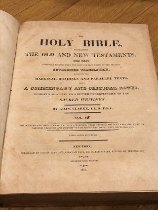 Adam Clarke’s Seven Volume 1811 Commentary and Notes on The Bible 5