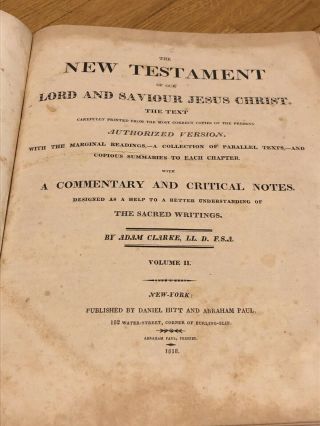 Adam Clarke’s Seven Volume 1811 Commentary and Notes on The Bible 8