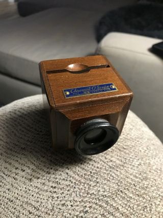 Vintage Chromat - O - Scope Wooden Slide Viewer W/ Box
