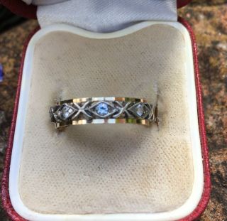 Vintage 9ct Gold & Silver Full Eternity Ring