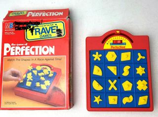 Vintage PERFECTION 1990 Travel Version Milton Bradley Game COMPLETE Great 2