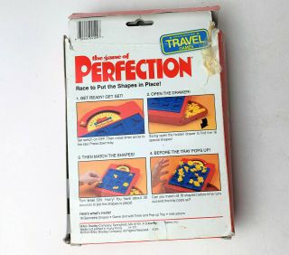 Vintage PERFECTION 1990 Travel Version Milton Bradley Game COMPLETE Great 3