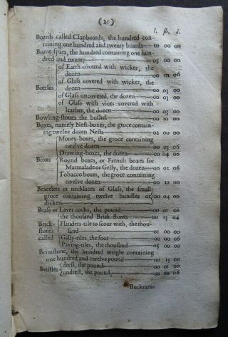 COMMONWEALTH TARIFF 1657 MERCHANDIZE VALUE Cromwell Act EXCISE COST DUTY TAX 3