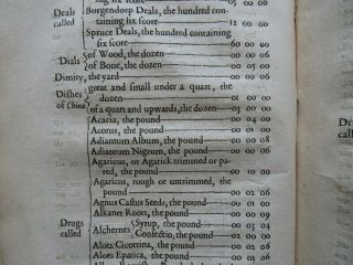 COMMONWEALTH TARIFF 1657 MERCHANDIZE VALUE Cromwell Act EXCISE COST DUTY TAX 8