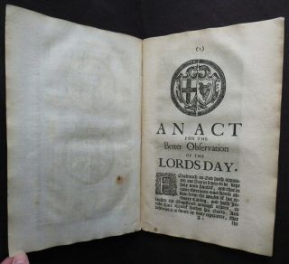 CROMWELL ACT 1657 LORDS DAY RULES Commonwealth BAN SINGING MAYPOLE DANCING ALE 4