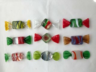 9 Pc.  Decorative Vintage Murano Glass Wrapped Hard Candy 2.  75 " - Pretty Gifts