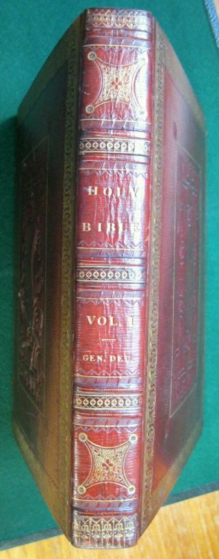 Fine Bindings 6 Volume Holy Bible By Thomas Scott,  1812.  Full Leather Bound Set. 3