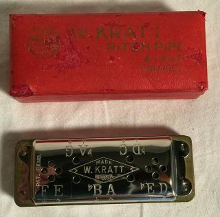 Vintage Kratt Pitch Pipe Harmonica Instrument A - 440,  Box