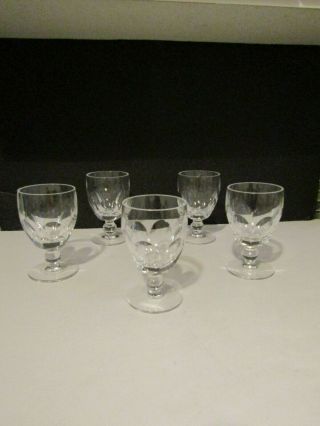 Vtg Waterford Kathleen Crystal Water Wine Goblets Cut Oval Thumbprints Set Of 5