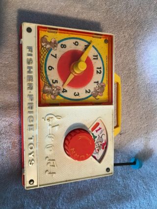 Vintage Fisher Price 1964 Hickory Dickory Dock Clock Radio Musical Toy