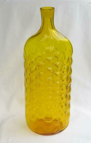 VINTAGE MID CENTURY BLENKO WAYNE HUSTED BUBBLE GLASS DECANTER - NO STOPPER 7