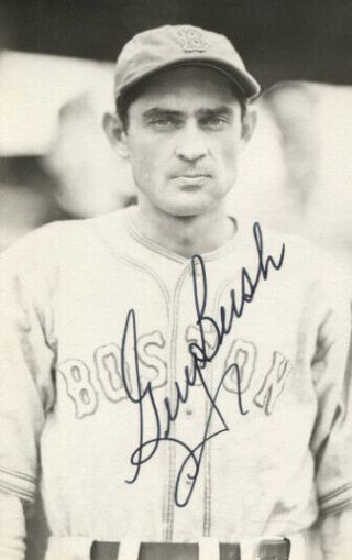 Guy Bush Autographed Boston Braves Vintage Rowe Postcard