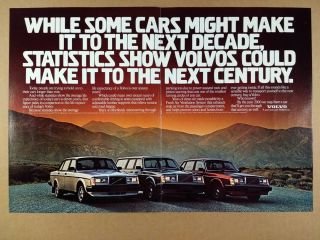 1984 Volvo 240 Turbo Wagon Sedan Color Photo Vintage Print Ad
