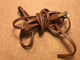 Vintage Ac Power Cord 1960s Brown 2 - Prong Cable For Tube Amplifier 64 " Long