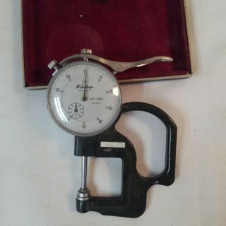 Vintage Machinist Tool Mitutoyo Dial Indicator Gage 424287 W/ Case