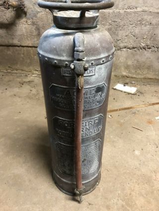 Vintage Missouri Lamp & Manuf Co.  " Acme” Brass & Copper Fire Extinguisher