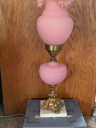 Vintage Fenton Rose Gone With The Wind Gwtw Lamp