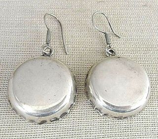 Mexico Vintage Taxco Tm - 104 Silver Sterling 925 Plug Earrings 11gr.  Hand Crafted