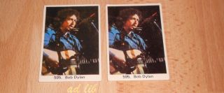 Bob Dylan - 2 Rare Swedish/dutch Vintage 1970s Gum Cards Glam Pop Stars