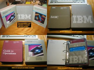 IBM PC and XT 5150 5160 CGA Monitor Keyboard Parts 8088 8087 Software Books 10
