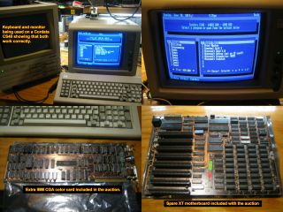 IBM PC and XT 5150 5160 CGA Monitor Keyboard Parts 8088 8087 Software Books 3
