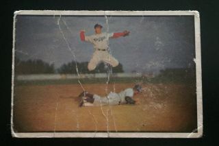 Vintage 1953 Bowman Color Baseball Pee Wee Reese 33 Brooklyn Dodgers