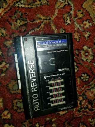 Vintage Panasonic Auto Reverse Cassette Player Am Fm Radio Model Rx - Sa77 Equaliz