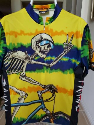 Vtg Primal Wear.  Bike Skeleton Cycling Jersey Men 
