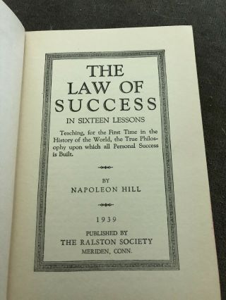 The Law Of Success In Sixteen Lessons.  8 Volume Set.  (1939) Napoleon Hill. 3