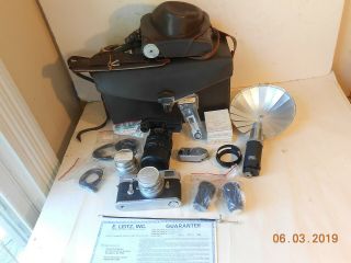 LEICA CAMERA M - 2 WITH 35mm,  50mm,  135mm LENS FLASH CASE & 3