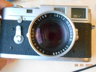 LEICA CAMERA M - 2 WITH 35mm,  50mm,  135mm LENS FLASH CASE & 8