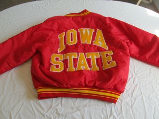 Vintage 80s Iowa State Snap Button Satin Jacket Large Never Worn