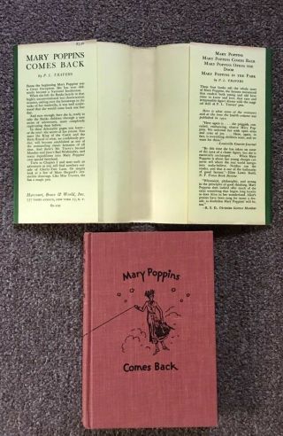 Vintage Mary Poppins Comes Back by P.  L.  Travers 1963 Hardcover Dust Jacket B6 8