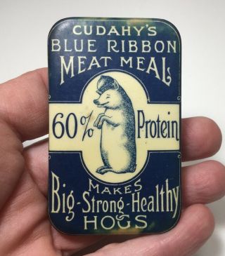 Vintage Cudahy’s Blue Ribbon Meat Meal Healthy Hog Advertising Knife Sharpener