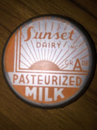 Arizona Sunset Dairy Dacro Milk Bottle Cap Rare Vintage Tucson Ariz Az